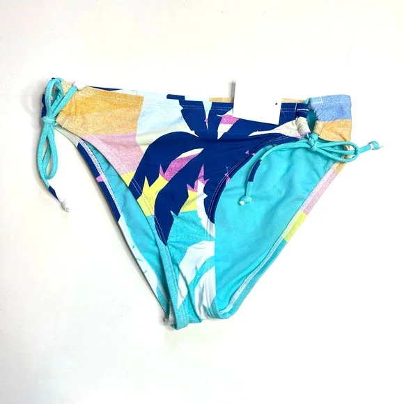 Hobie Seagreen Palm Print Side Tie Bikini Bottom NWT Girls Kids Size 14 - Picture 3 of 8